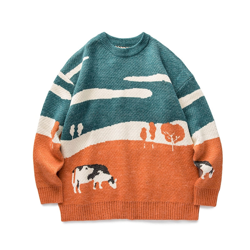 Men Cows Vintage Sweaters