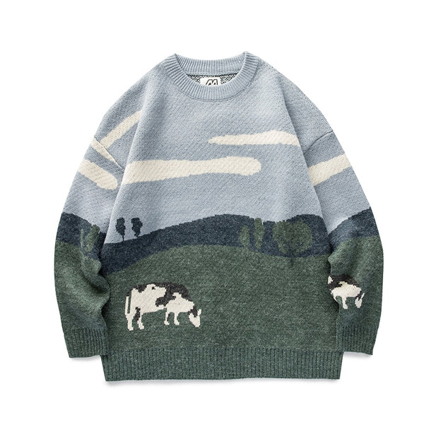 Men Cows Vintage Sweaters