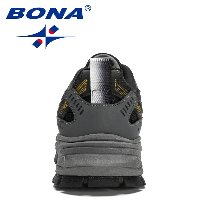 BONA Men Leather Breathable Running shoe