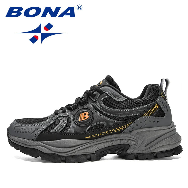 BONA Men Leather Breathable Running shoe